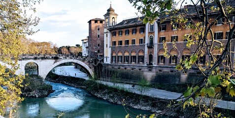 Tiber River bridge, Rome