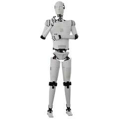 cyborg posing like space parson in-universe 3d render with transparent background	