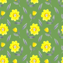 Foto op Plexiglas anti-reflex seamless pattern with flowers © Lena_Krauze