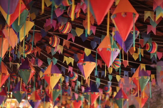 Party decor. South latin american traditional decor party. Decoration for festa junina