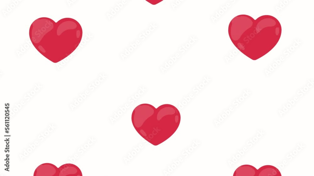 Sticker red hearts love pattern animation