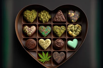 Fotobehang Dank weed nug chocolates - Generative AI © Eric