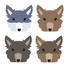 シンプルな狼顔