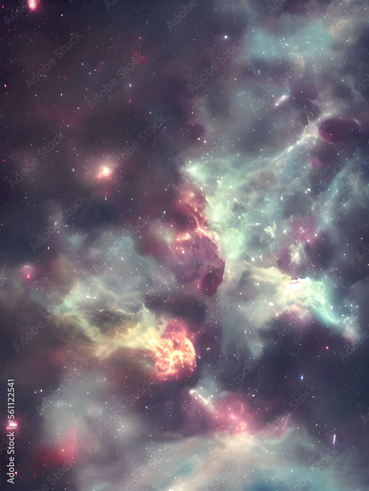 Wall mural cosmic background with nebula and stars