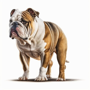 Bulldog full body image with white background ultra realistic



