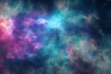  Space background with vibrant nebula and stars  - generative ai