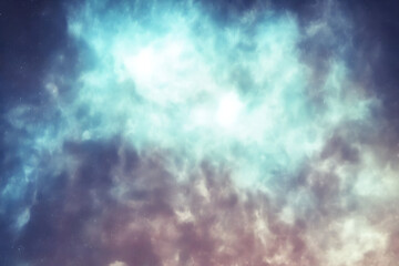 Galaxy with colorful nebula shiny stars and heavy space dust clouds - backround - deep space - generative ai