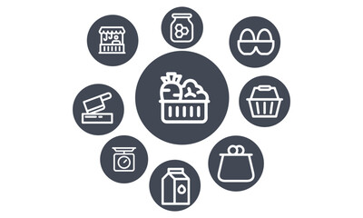  Fresh Market icons vector design 