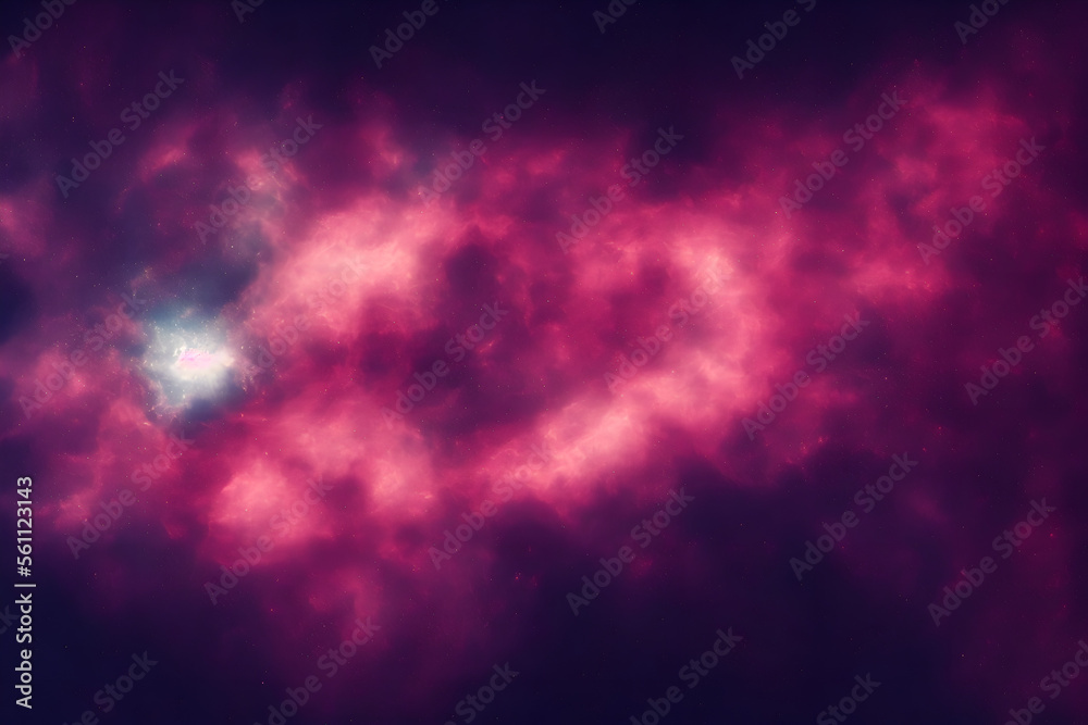 Wall mural deep space nebula with stars - background - generative ai