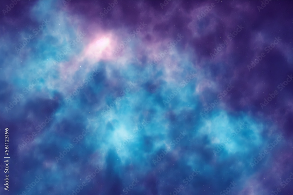 Wall mural space nebula in galaxy or universe as wallpaper background - generative ai