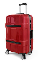 Colored full and closed suitcases, ready for the trip,