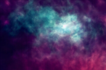 gas nebula clouds with stars in deep space - psychodelic  - generative ai