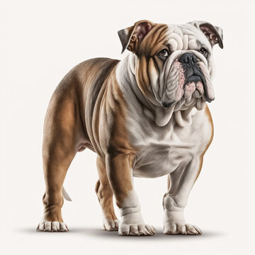Bulldog Mix full body image with white background ultra realistic



