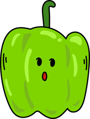 capsicum kawaii vegetable funny food clipart