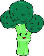 broccoli kawaii vegetable funny food clipart