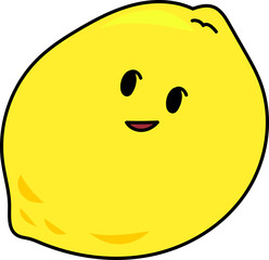 lemon kawaii vegetable funny food clipart