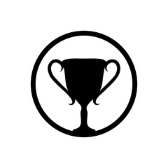 Winner's trophy icon. The golden trophy vector is a symbol of victory in a sports events