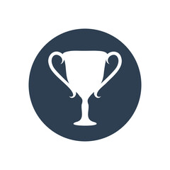 Winner's trophy icon. The golden trophy vector is a symbol of victory in a sports events