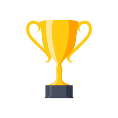 Winner's trophy icon. The golden trophy vector is a symbol of victory in a sports events