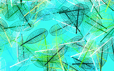 Light Blue, Green vector abstract background with leaves.