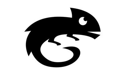 silhouette chameleon icon vector logo © artidea