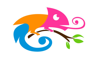 vector logo chameleon