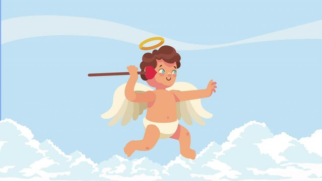 cupid angel with arrow animation