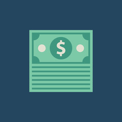 Vector illustration of banknotes icon, money.