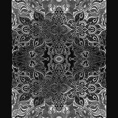 abstract black and white floral mandala
