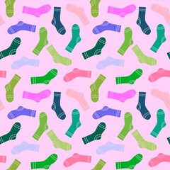 Warm clothes seamless ornaments socks pattern for wrapping paper and kids clothes print and fabrics and linens