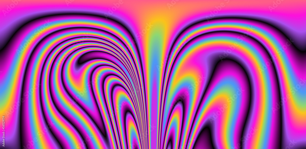 Aufkleber abstract trippy background with marbled ebru texture and multicolored streaks.