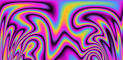 Obraz premium Abstract trippy background with marbled ebru texture and multicolored streaks. 