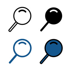 magnifying glass icon set, search icon, modern style