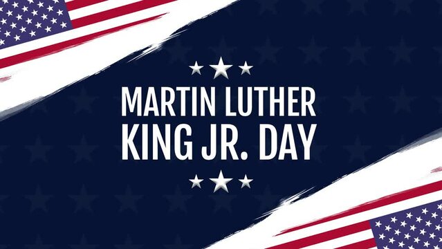 Martin Luther King Jr. Day video animation with American Flag and typography, Celebrating MLK day, Martin Luther king day celebration