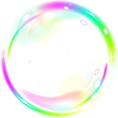 Illustrated colorful soap bubble isolated on white background.