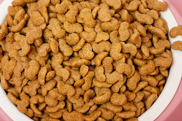 Dry food for pets. Useful balanced nutrition for cats or dogs.