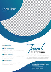 Tour Sale Flyer Explore World Poster Brochure Design Layout Space for Photo Background for Travel Agency