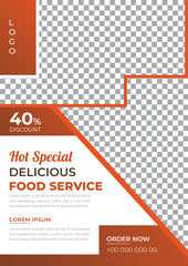 Healthy Food Design Flyer Poster, Food Ordering, Junk Food, Pizza, Burger, Fast Food Leaflet, Brochure Banner for Restaurant Business