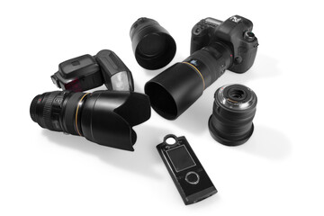 Collection modern Digital Camera equipment
