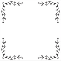 Obraz premium Black and white ornamental border for greeting cards, banners, invitations. Isolated vector illustration. Oriental style. 