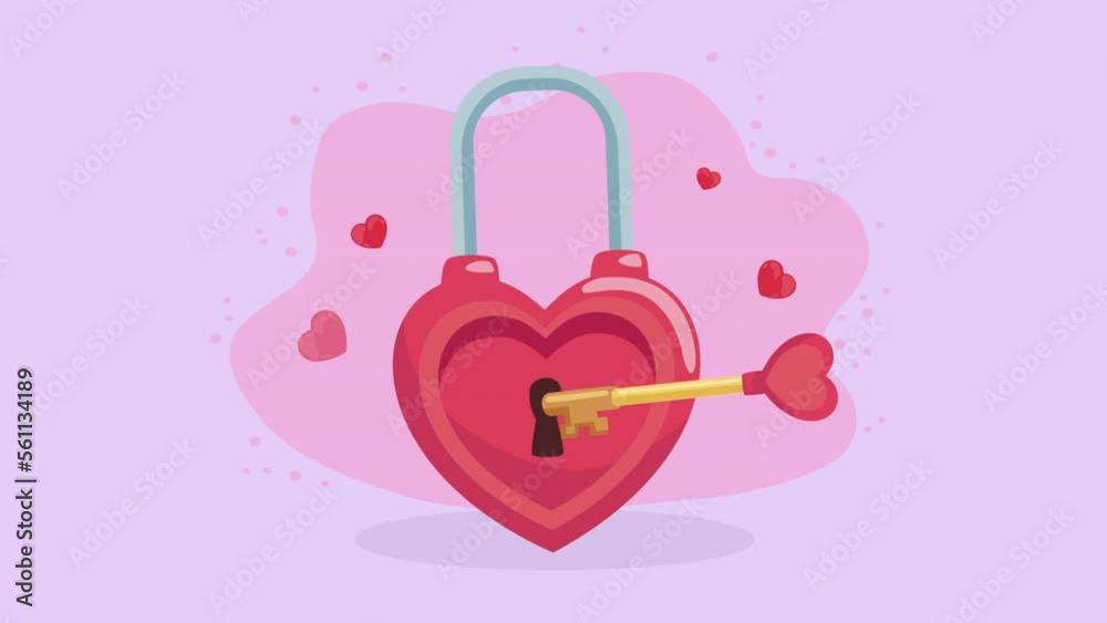 Canvas Prints heart love padlock with key