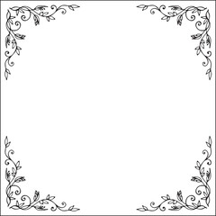 Elegant ornamental frame with exotic flowers, decorative border for greeting cards, banners, invitations. Isolated vector illustration.