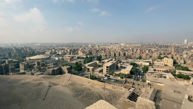 Vista panor&aacute;mica de la ciudad del Cairo en Egipto desde el mirador de la mezquita de alabastro.