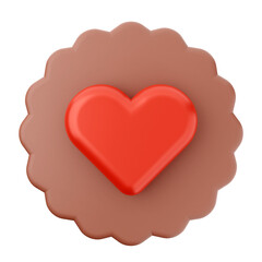 love cookie 3d Valentines Day icon illustration render