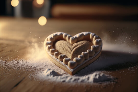 A Valentine's cookie, showcasing the sweetness and love of the holiday. AI Assisted Image