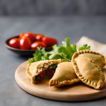 Professionnal photography of empanadas, Generative AI