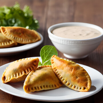 Professionnal photography of empanadas, Generative AI