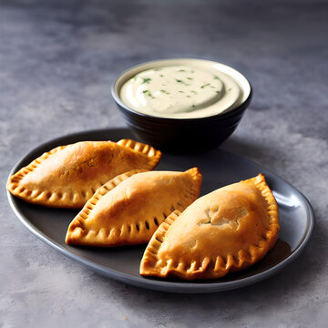 Professionnal photography of empanadas, Generative AI