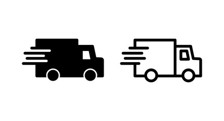 Fototapeta premium Delivery truck icon vector illustration. Delivery truck sign and symbol. Shipping fast delivery icon