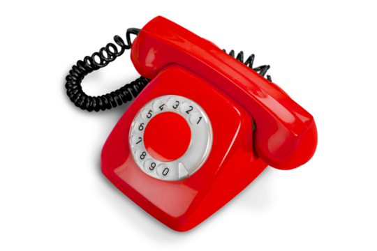 Answering an old fashioned red telephone